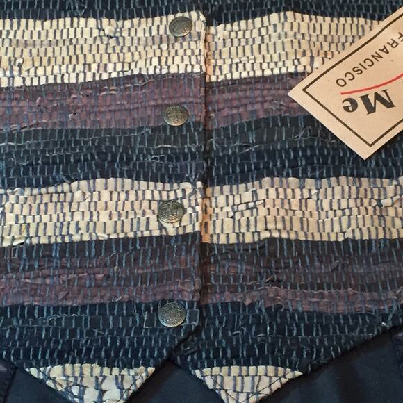 Katch Me BoHo Cowboy Western NWT Retro Suede Leather Weave Rancher Ranch Vest SF - Picture 8 of 8